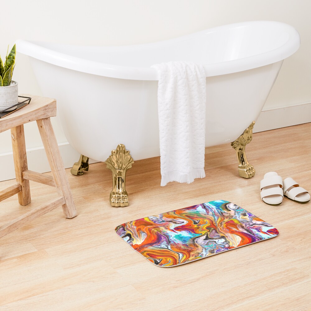 Fluid painting magic of love Bath Mat