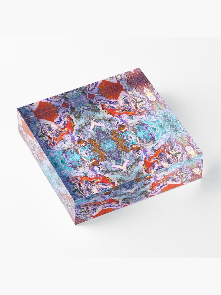 Alternate view of Fluid painting magic of love kaleidoscope Acrylic Block