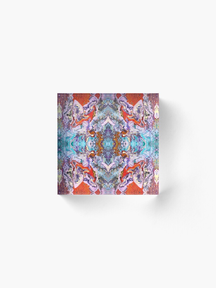 Alternate view of Fluid painting magic of love kaleidoscope Acrylic Block