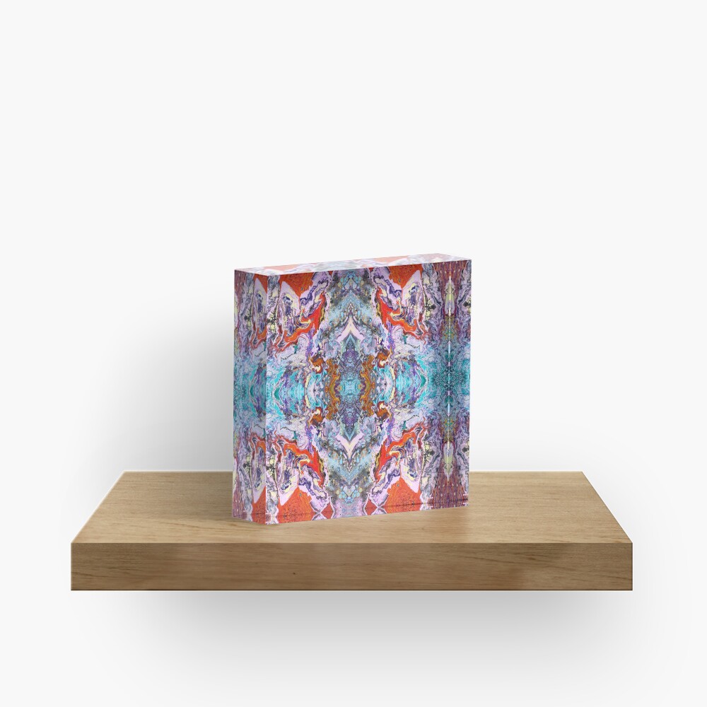Fluid painting magic of love kaleidoscope Acrylic Block