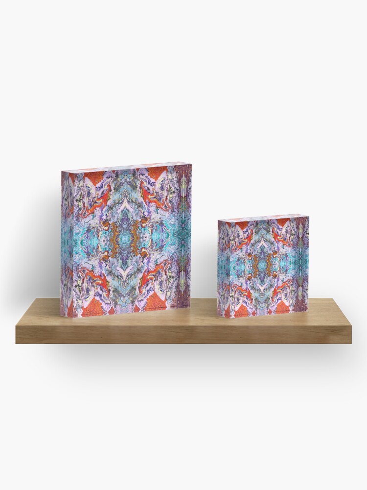 Alternate view of Fluid painting magic of love kaleidoscope Acrylic Block