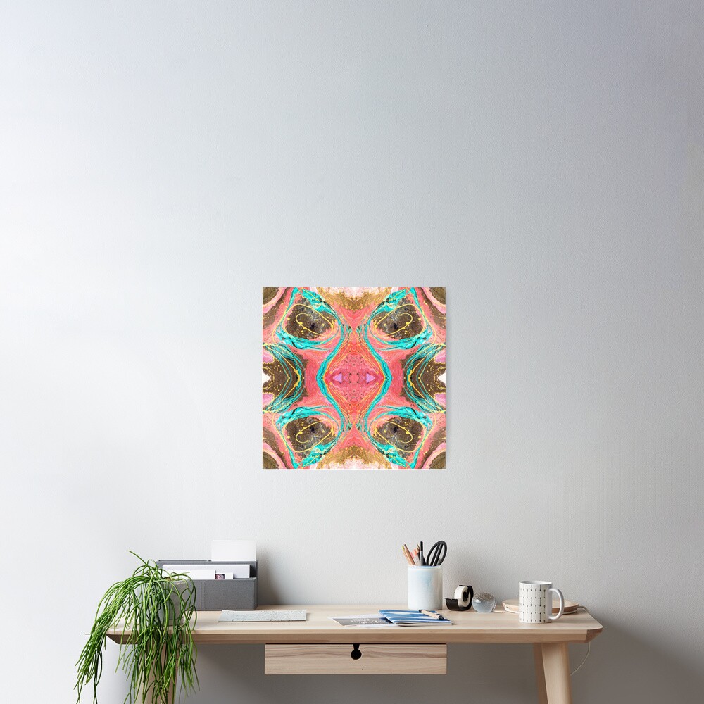 Fluid painting snake lair kaleidoscope Poster