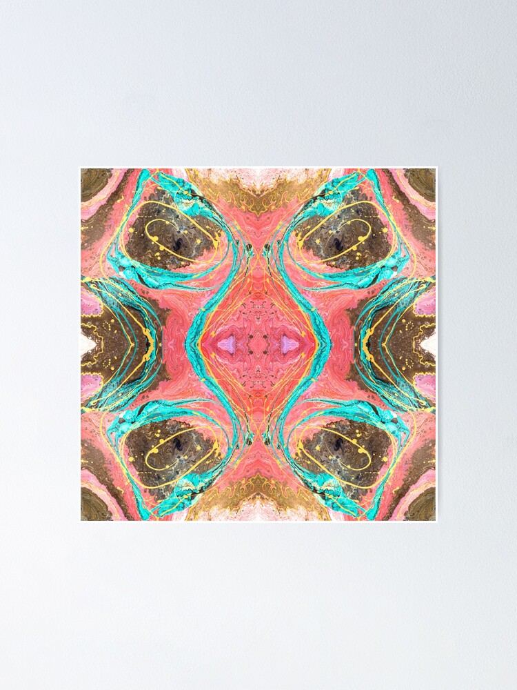 Alternate view of Fluid painting snake lair kaleidoscope Poster