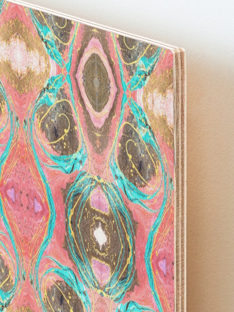 Alternate view of Fluid painting snake lair kaleidoscope Mounted Print
