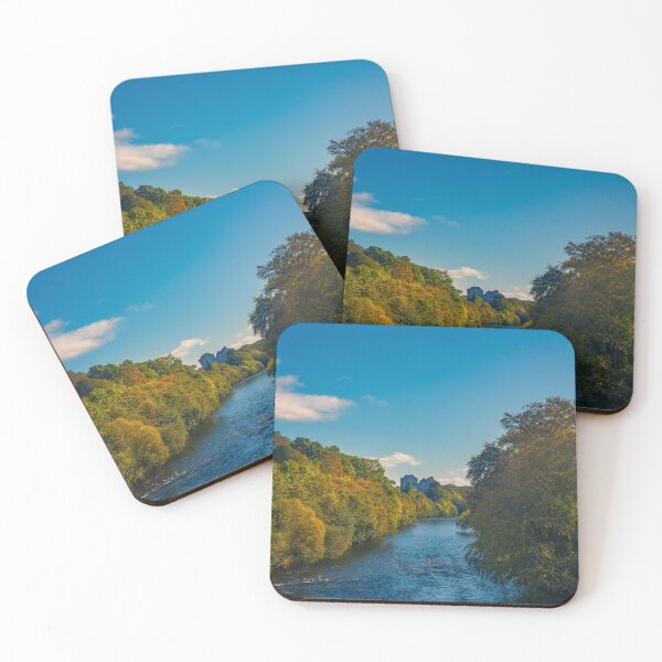 Item preview, Autumn Leaves in the Forest on the Banks of the River Teith With Doune Castle in the Background designed and sold by marthadoom.