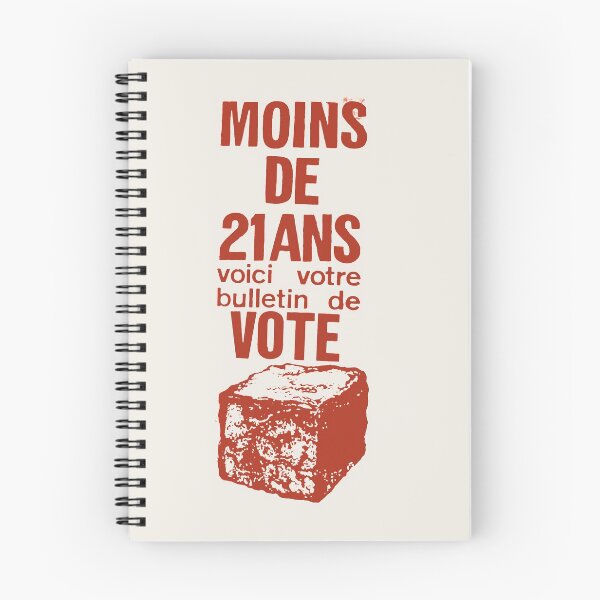 Item preview, ! Paris Revolt, May 68: 'MOINS DE 21 ANS': The Original Brick Red on Bone Grey ! designed and sold by Day Chapman.