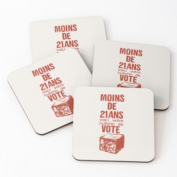 Item preview, ! Paris Revolt, May 68: 'MOINS DE 21 ANS': The Original Brick Red on Bone Grey ! designed and sold by Day Chapman.