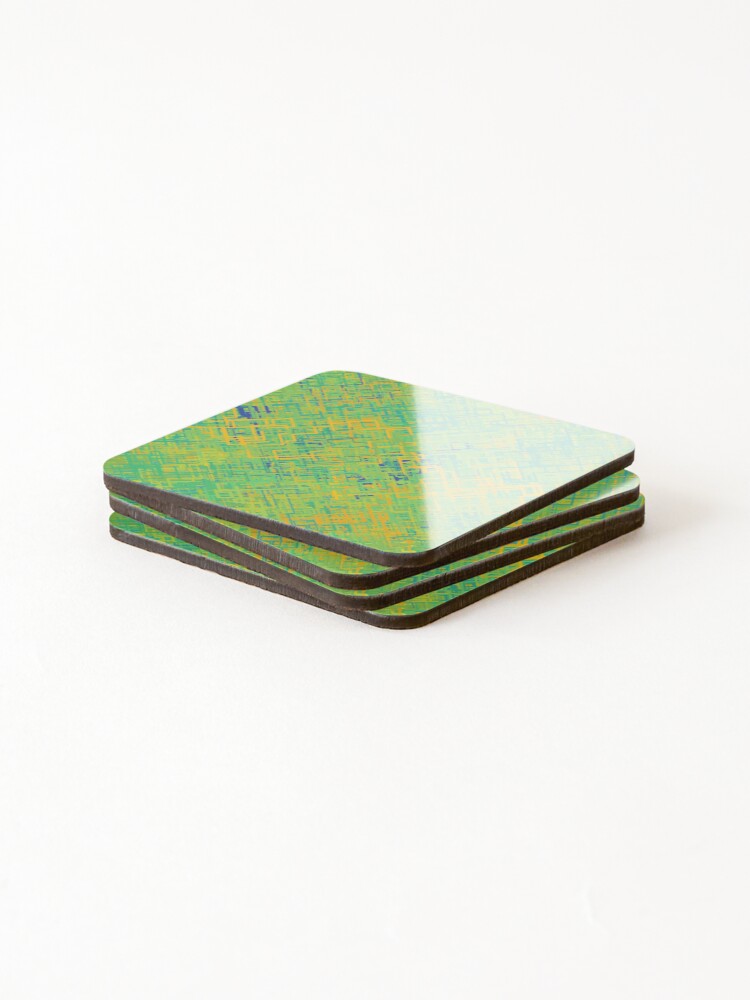 Thumbnail 4 of 5, Coasters (Set of 4), Multi-colored Diagonal Line Pattern designed and sold by lyle58.