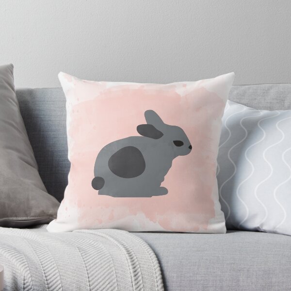 Pink Bunny Throw Pillow