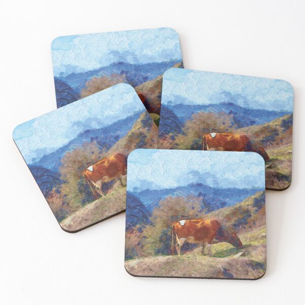 Item preview, Brown bull grazing on the hill designed and sold by Ghazal-art.