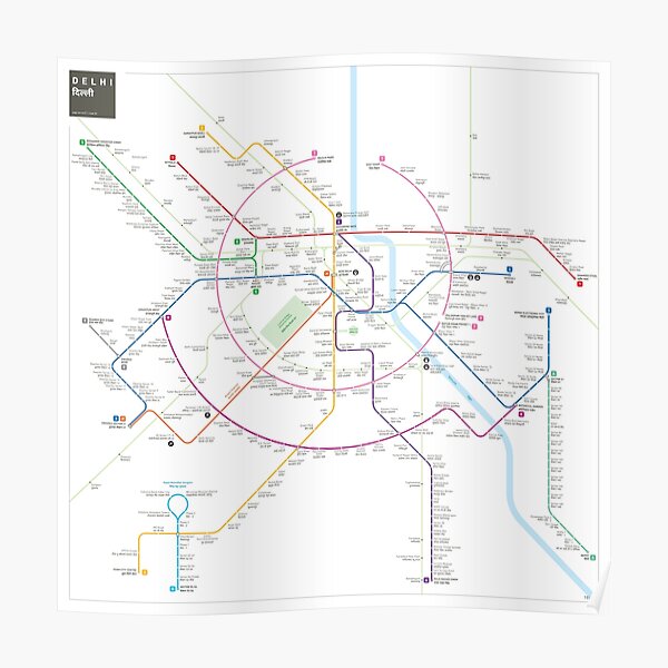 Delhi metro map Poster