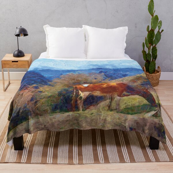 Item preview, Brown bull grazing on the hill designed and sold by Ghazal-art.