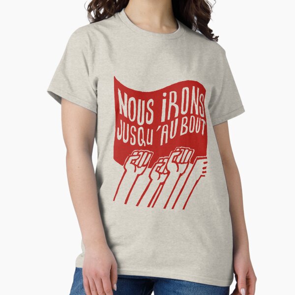 Aperçu de l'œuvre ! Révolte de Paris, Mai 68 : 'NOUS IRONS JUSQU'AU BOUT' : L'Original Rouge Brique sur Gris Os ! créée et vendue par Day Chapman.