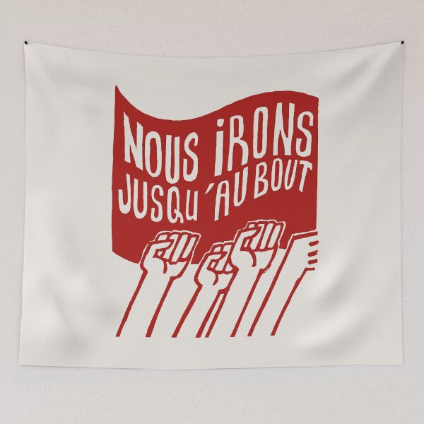 Item preview, ! Paris Revolt, May 68: 'NOUS IRONS JUSQU'AU BOUT': The Original Brick Red on Bone Grey ! designed and sold by Day Chapman.