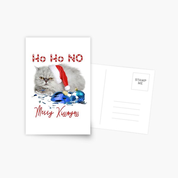 Funny Christmas Cat Merry Kissmyass Postcard
