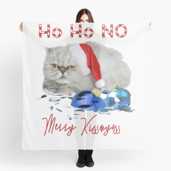 Funny Christmas Cat Merry Kissmyass Scarf