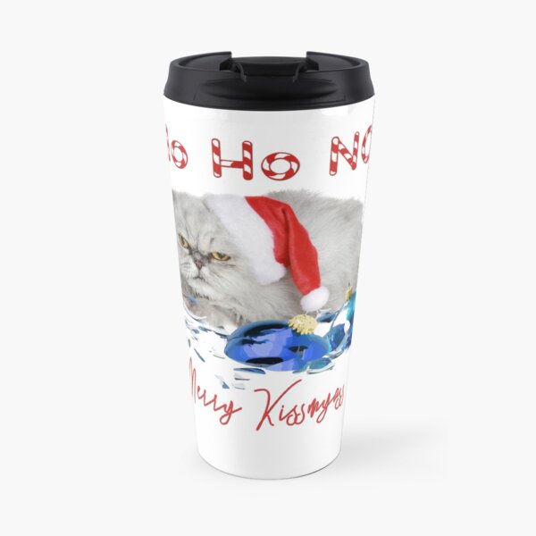 Funny Christmas Cat Merry Kissmyass Travel Mug