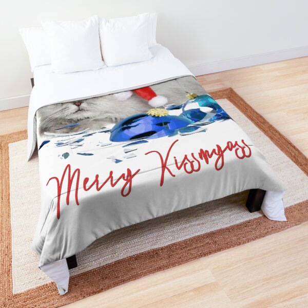 Funny Christmas Cat Merry Kissmyass Comforter