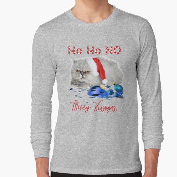 Funny Christmas Cat Merry Kissmyass Long Sleeve T-Shirt