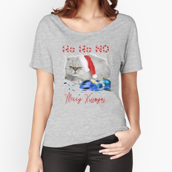 Funny Christmas Cat Merry Kissmyass Relaxed Fit T-Shirt
