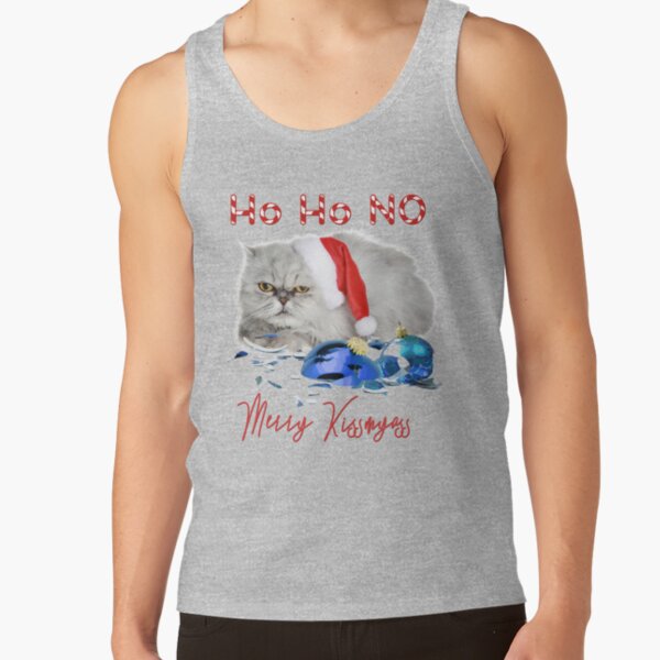 Funny Christmas Cat Merry Kissmyass Tank Top