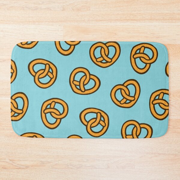 I Heart Pretzels Pattern Bath Mat