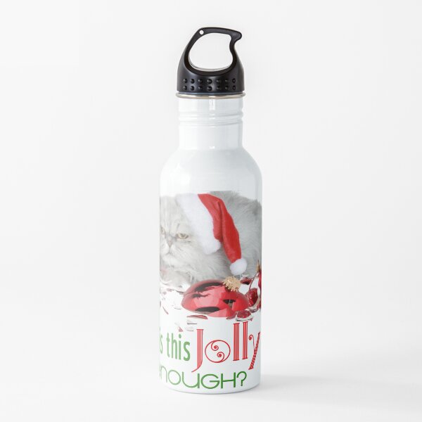 Funny Christmas Cat Jolly Enough Water Bottle