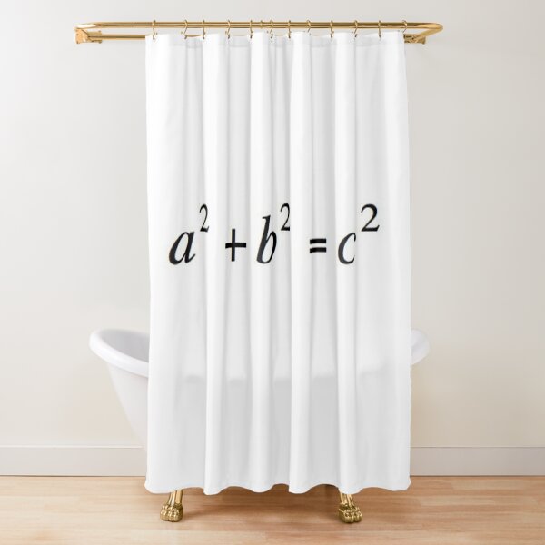 What does it mean? The square of the hypotenuse of a right triangle is equal to the sum of the squares of its legs Shower Curtain