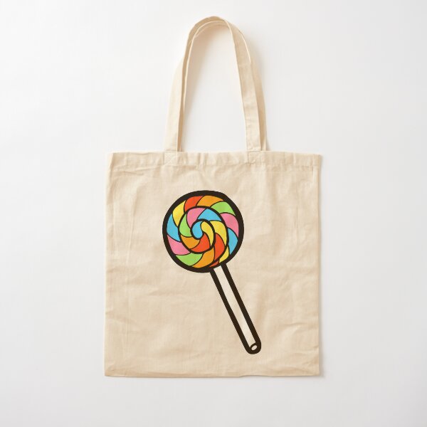 Rainbow Lollipop Pattern Cotton Tote Bag