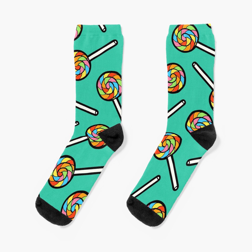Rainbow Lollipop Pattern Socks