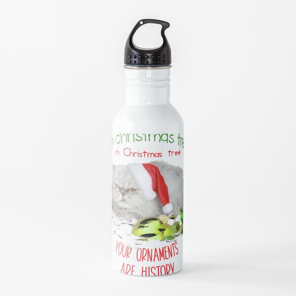 Funny Christmas Cat Oh Christmas Tree Water Bottle