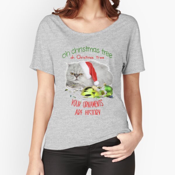 Funny Christmas Cat Oh Christmas Tree Relaxed Fit T-Shirt