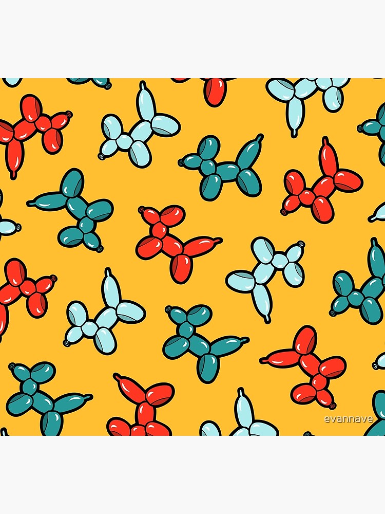 Balloon Animal Dogs Pattern in Yellow by evannave