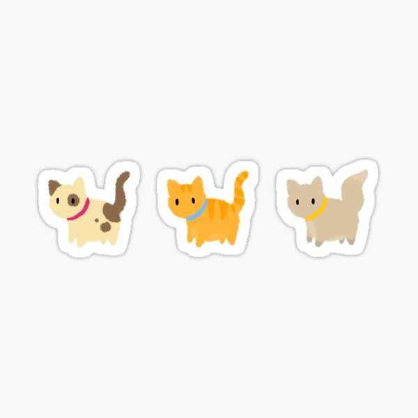 Three fluffy kittens Sticker