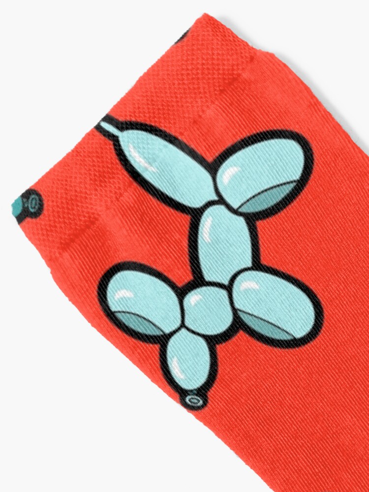 Alternate view of Balloon Animal Dogs Pattern in Red Socks