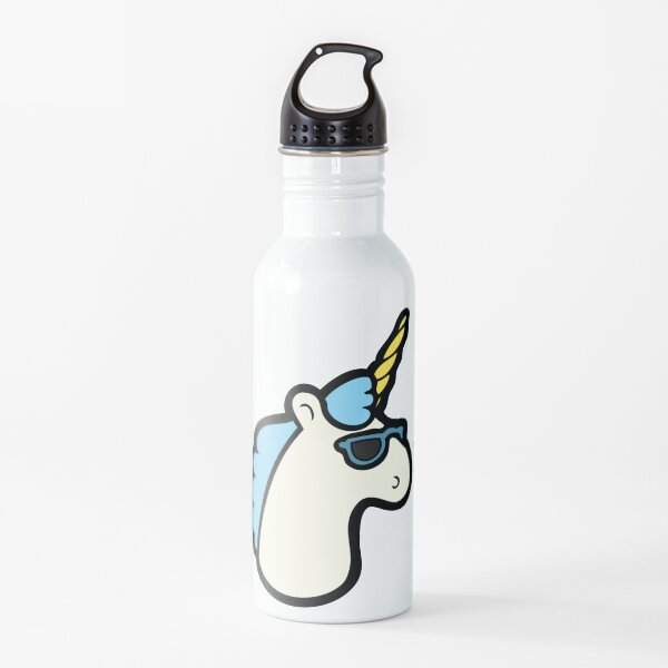 Unicorns Are Cool Pattern - Blue Water Bottle