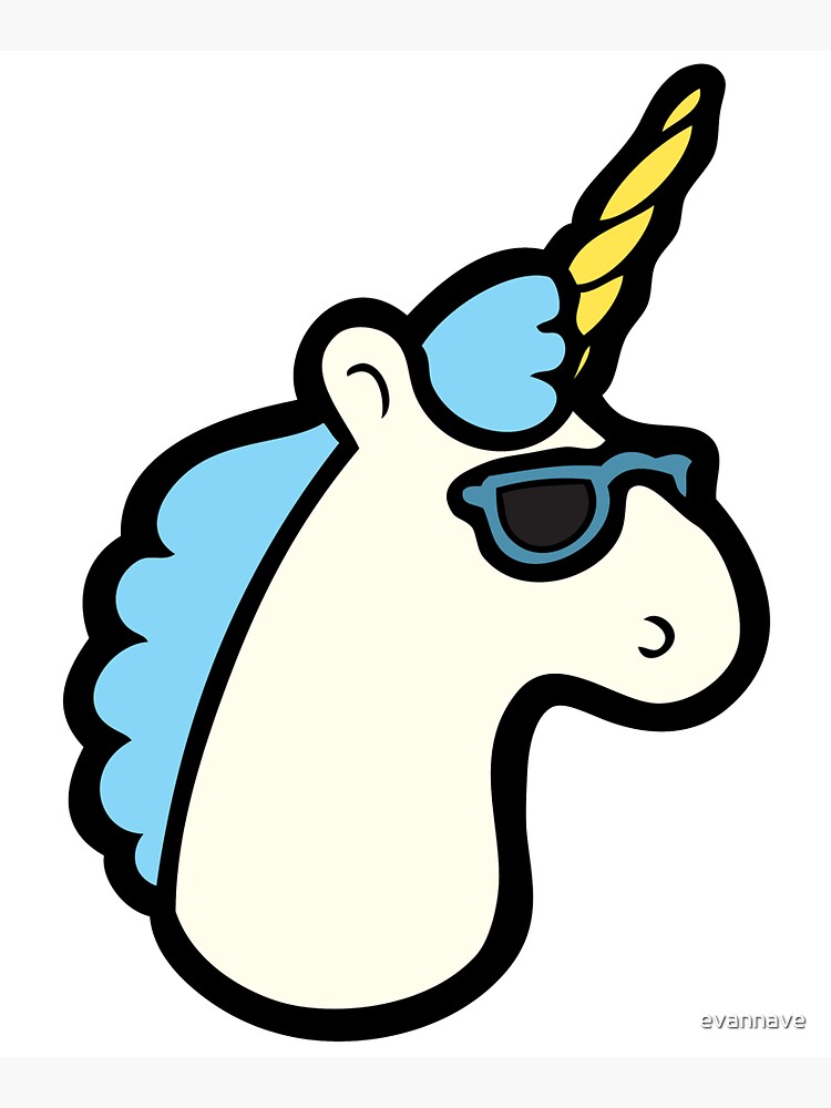 Unicorns Are Cool Pattern - Blue by evannave