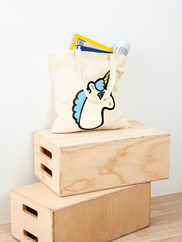 Alternate view of Unicorns Are Cool Pattern - Blue Tote Bag