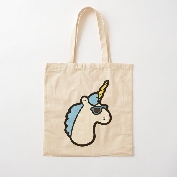 Unicorns Are Cool Pattern - Blue Cotton Tote Bag