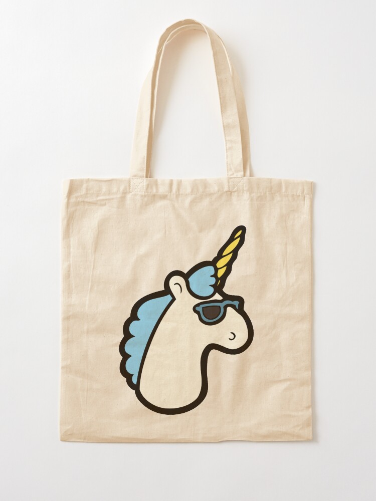 Alternate view of Unicorns Are Cool Pattern - Blue Tote Bag
