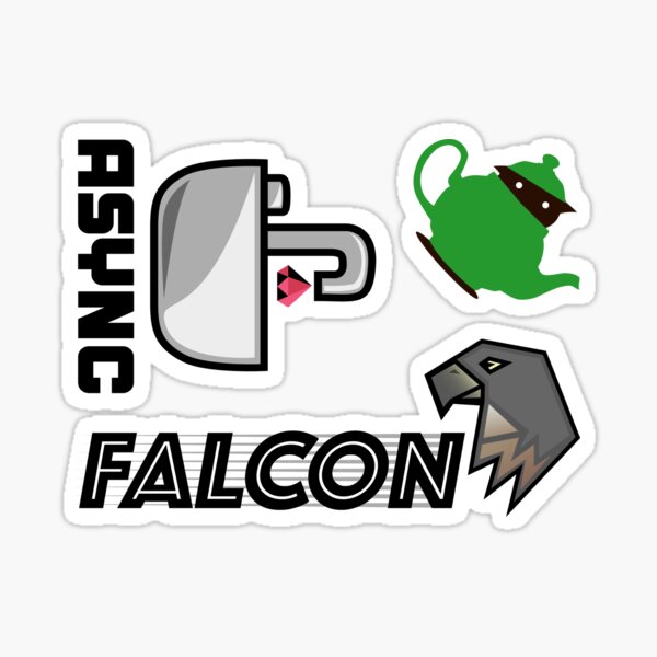 Falcon, Async & Teapot Logos Sticker