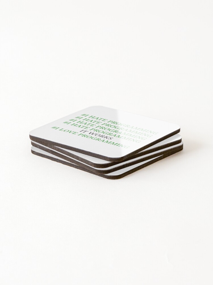 Thumbnail 4 of 5, Coasters (Set of 4), I hate programming designed and sold by kailukask.