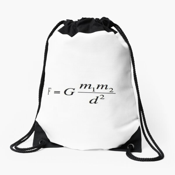 Newton's universal #law of #gravitation. #Gravity. What does it mean? #Calculates the force of gravity between two objects Drawstring Bag