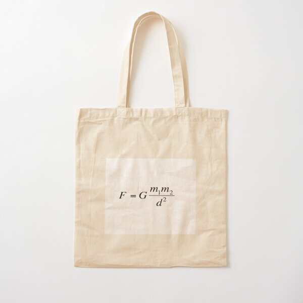 Newton's universal #law of #gravitation. #Gravity. What does it mean? #Calculates the force of gravity between two objects Cotton Tote Bag