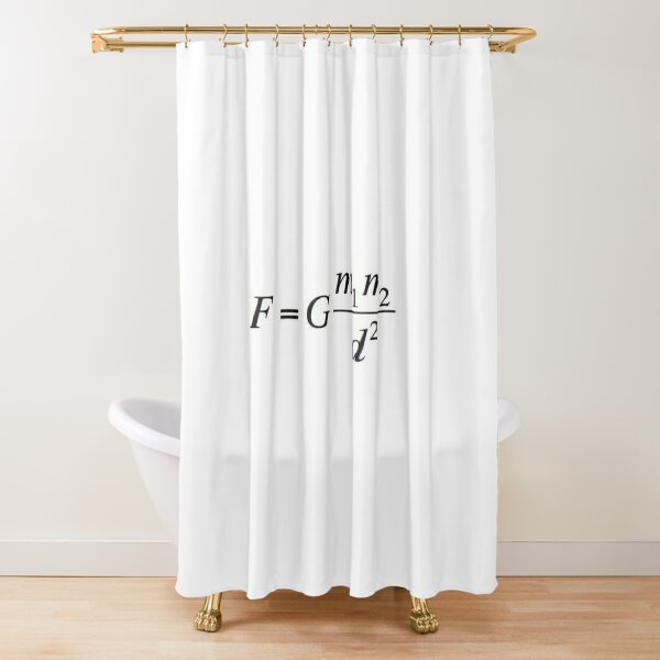 Newton's universal #law of #gravitation. #Gravity. What does it mean? #Calculates the force of gravity between two objects Shower Curtain
