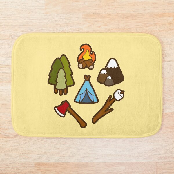 Camping is cool Bath Mat