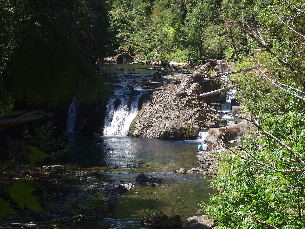 "" Peg Leg Falls Bagby River, OR" by NikkiLoomis Redbubble