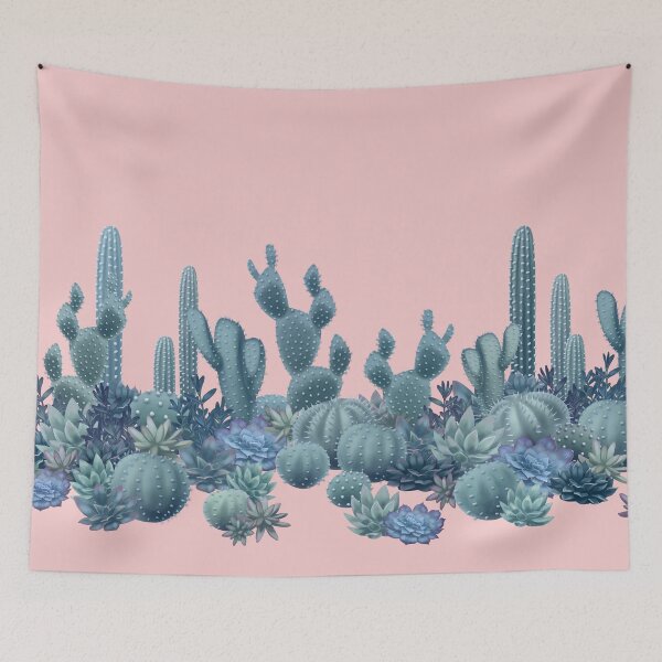 Item preview, Serenity Cacti on Rose Quartz Background designed and sold by Iker Paz Studio.