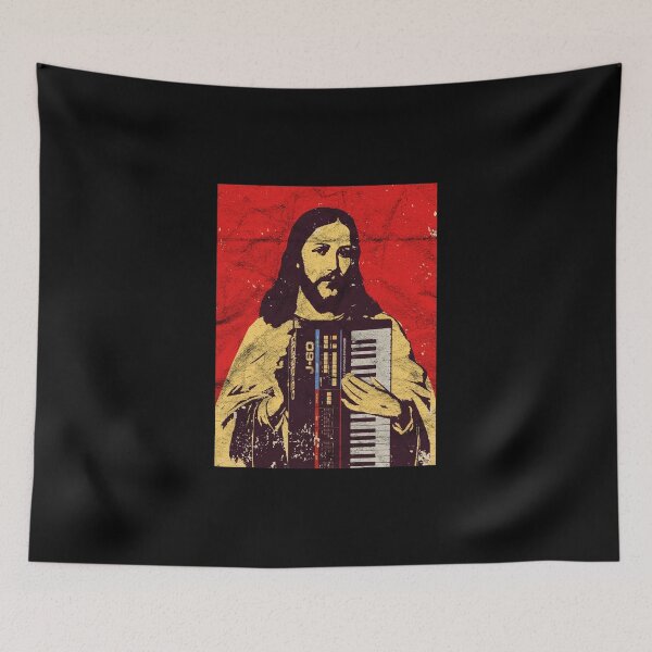 Item preview, Vintage Holy Synthesizer Analog - Jesus Synth Nerd design designed and sold by A-Fashion.