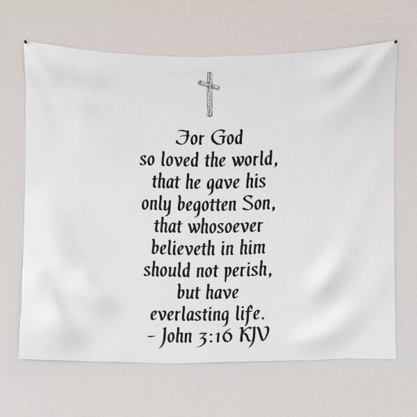 Item preview, John 3:16 KJV - Cross - Black Print designed and sold by VerShirts.